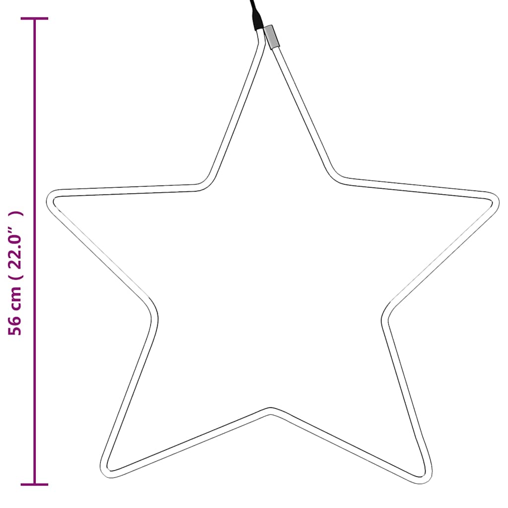 Julstjärna ljusslinga med 48 LEDs varmvit 56 cm