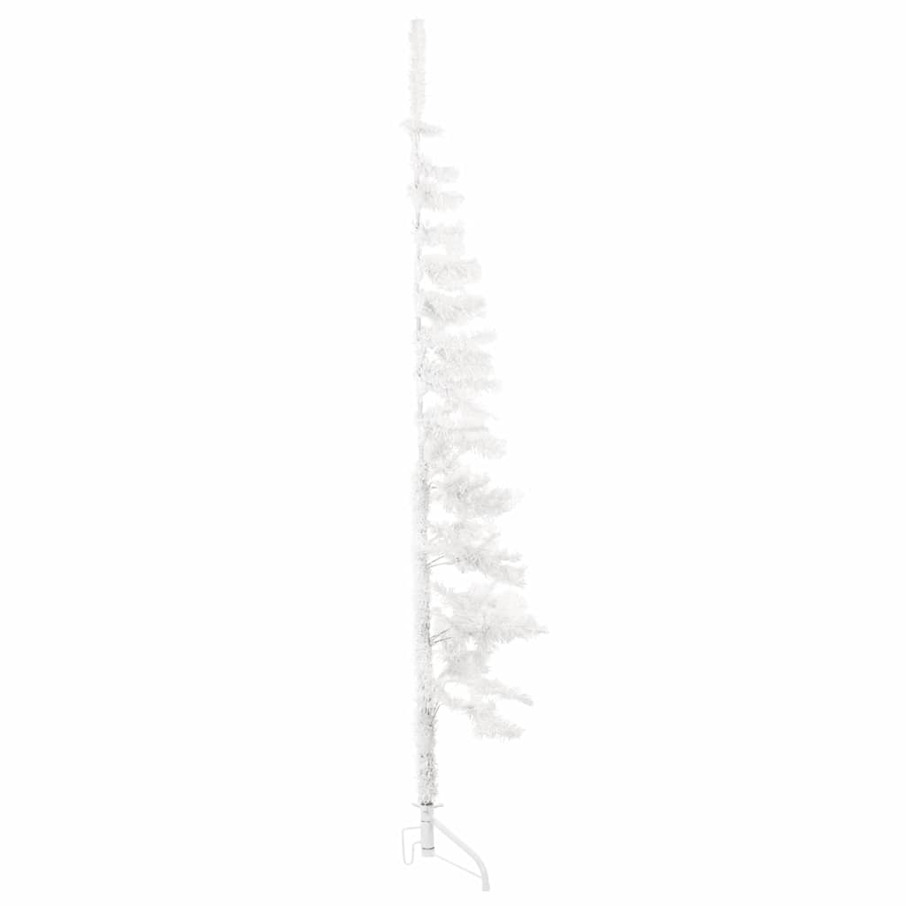 Smal halv plastgran med stativ vit 120 cm