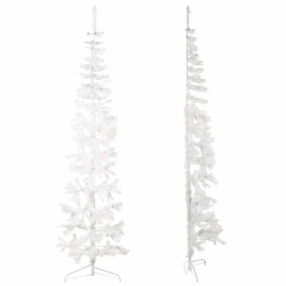 Smal halv plastgran med stativ vit 210 cm