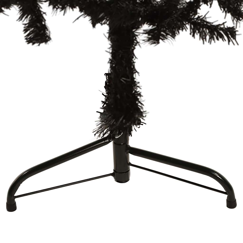 Smal halv plastgran med stativ svart 120 cm
