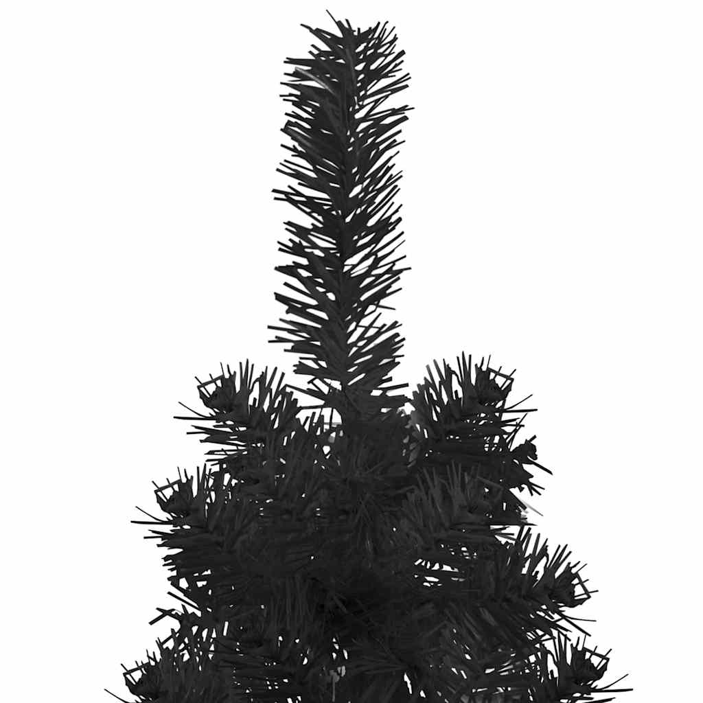 Smal halv plastgran med stativ svart 150 cm