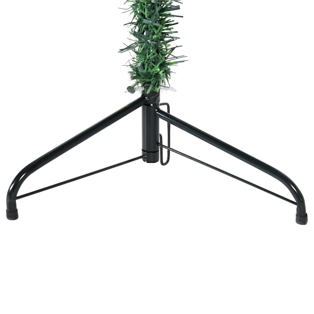 Smal halv plastgran med stativ grön 210 cm