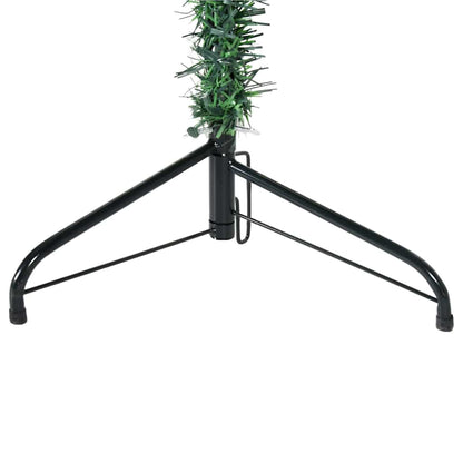 Smal halv plastgran med stativ grön 210 cm