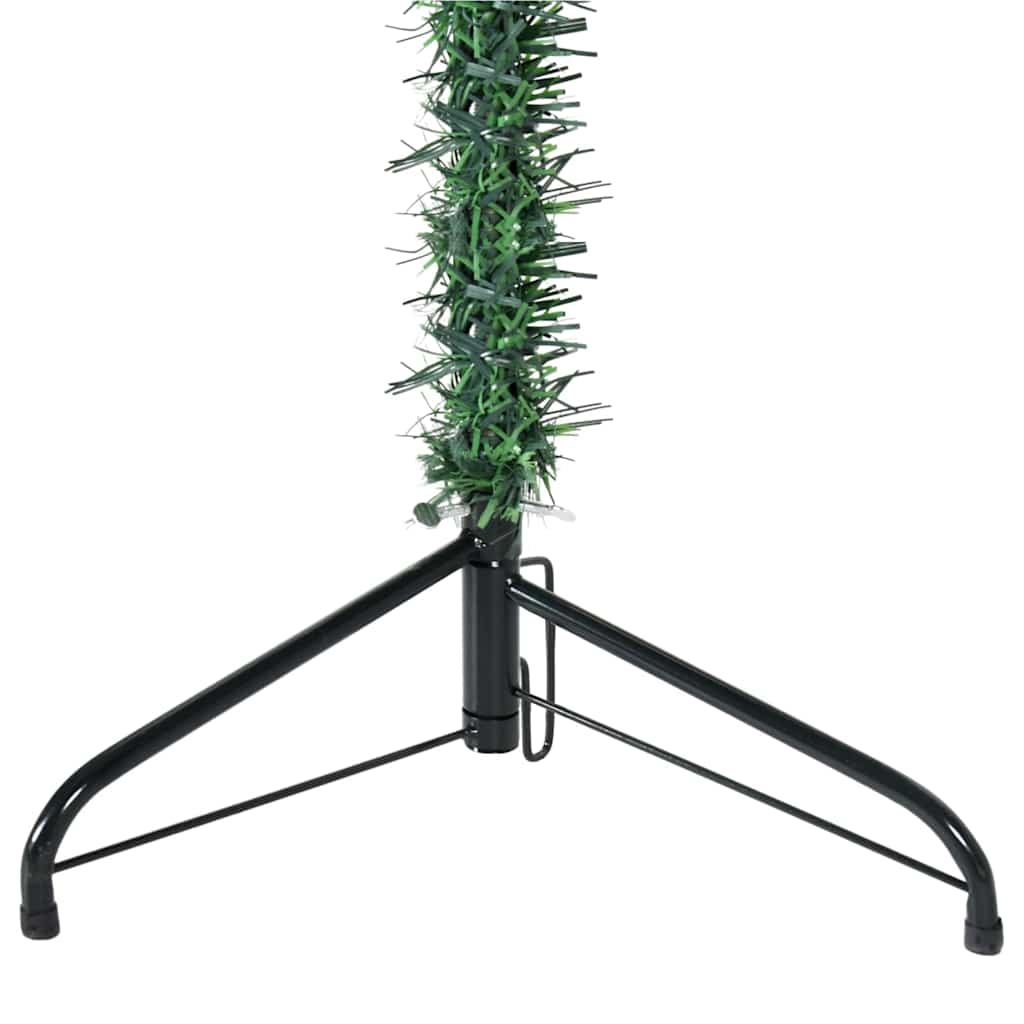 Smal halv plastgran med stativ grön 240 cm