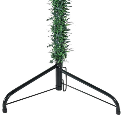 Smal halv plastgran med stativ grön 240 cm