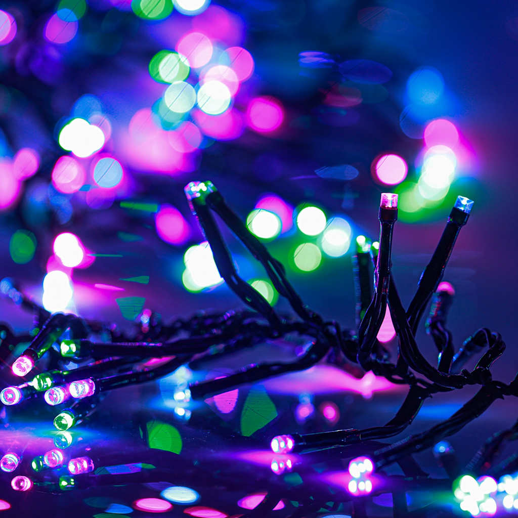 Ljusslinga med 3000 LED cluster flerfärgad pastell PVC