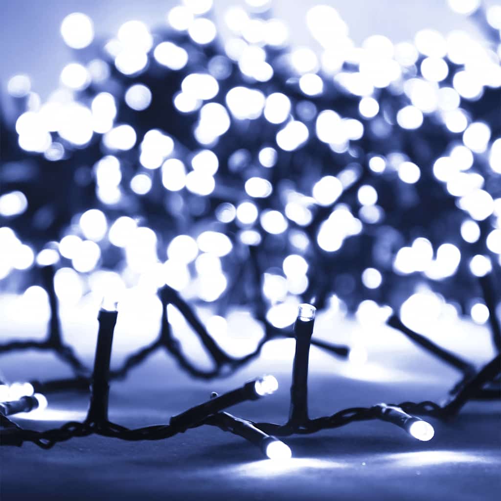 Kompakt ljusslinga med 1000 LED kallvit 25 m PVC