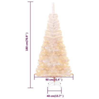 Plastgran med regnbågsskimrande grenar vit 180 cm PVC