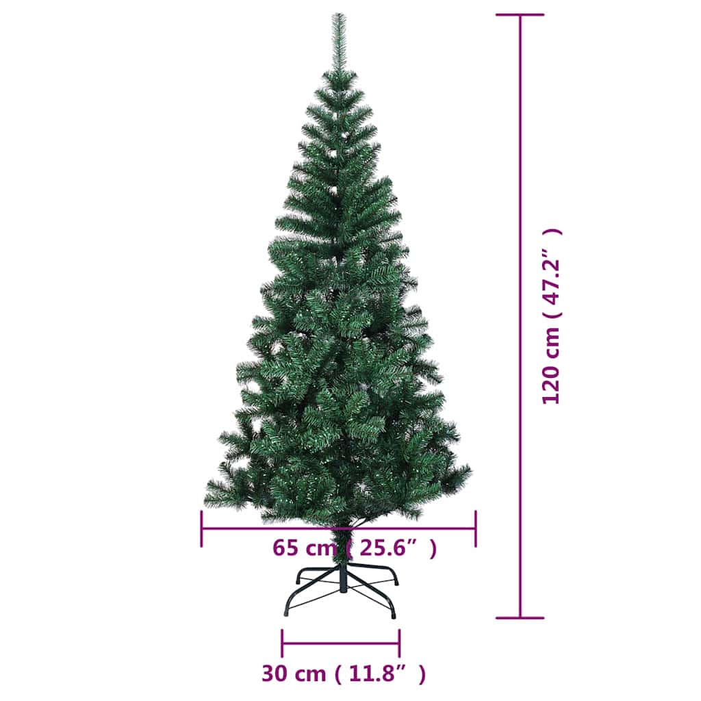 Plastgran med regnbågsskimrande grenar grön 120 cm PVC