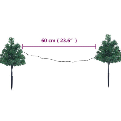 Julgranar till trädgårdsgång 6 st flerfärgade LED 45 cm PVC