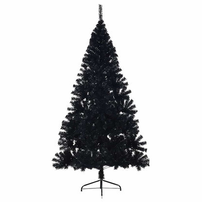 Halv plastgran med stativ svart 180 cm PVC