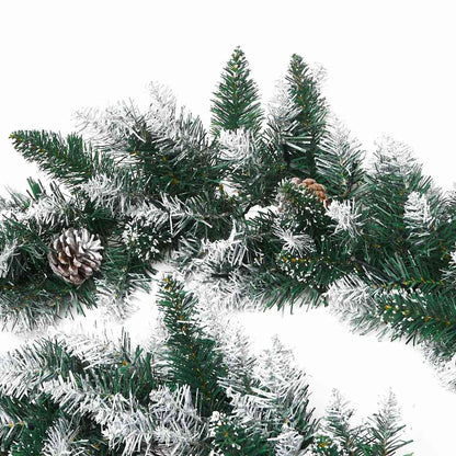 Julgirlang med LED-lampor grön 2,7 m PVC