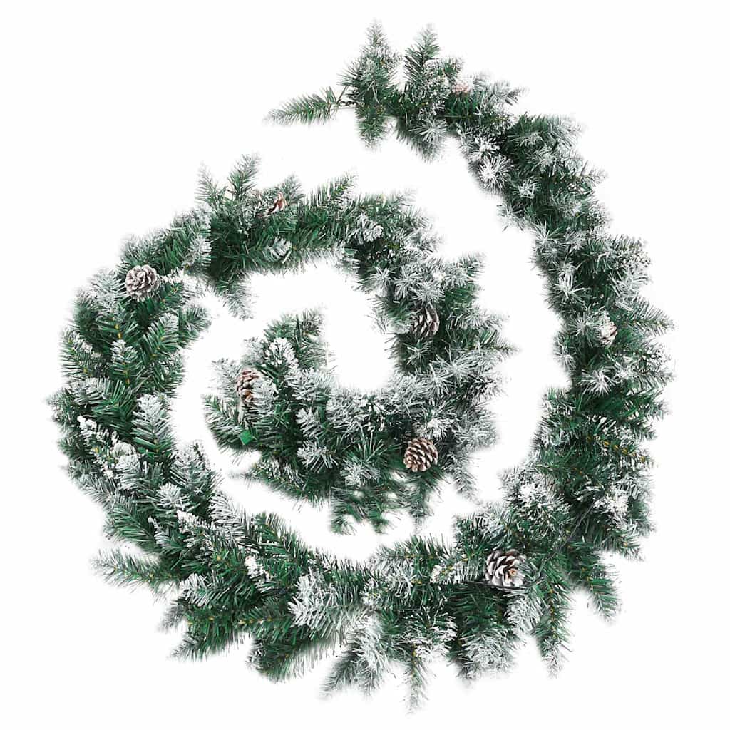 Julgirlang med LED-lampor grön 5,2 m PVC