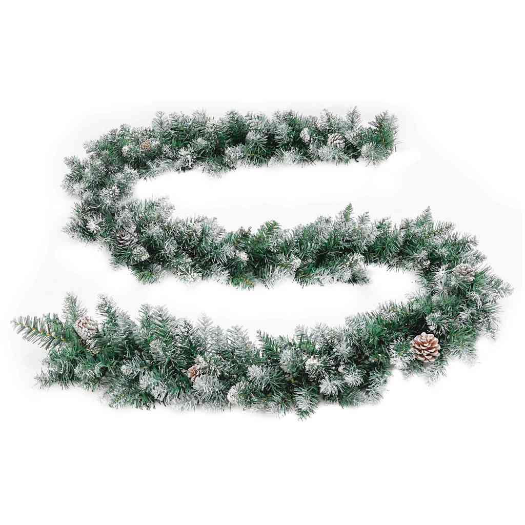 Julgirlang med LED-lampor grön 5,2 m PVC