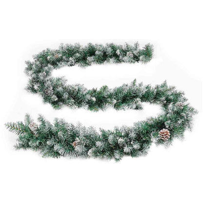 Julgirlang med LED-lampor grön 5,2 m PVC