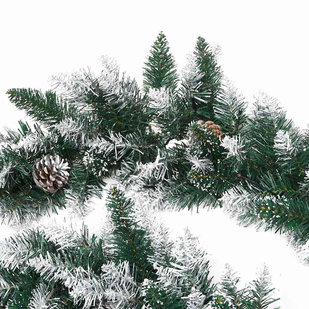 Julgirlang med LED-lampor grön 5,2 m PVC