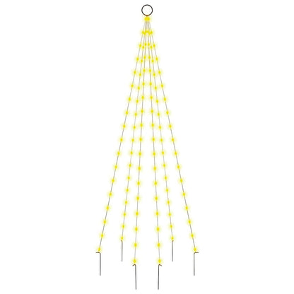 Julgran på flaggstång varmvit 108 LEDs 180 cm