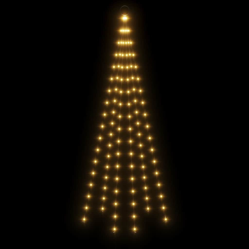 Julgran på flaggstång varmvit 108 LEDs 180 cm