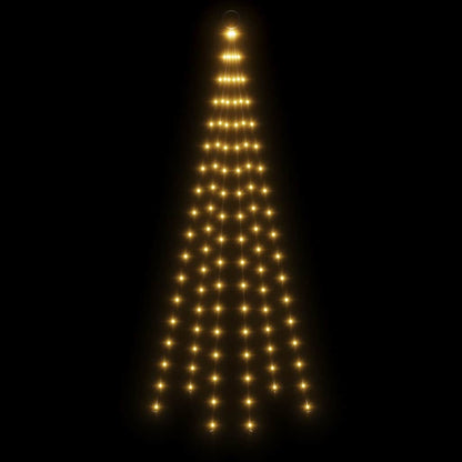 Julgran på flaggstång varmvit 108 LEDs 180 cm