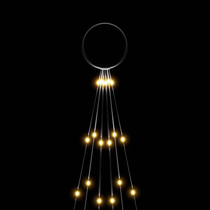 Julgran på flaggstång varmvit 108 LEDs 180 cm