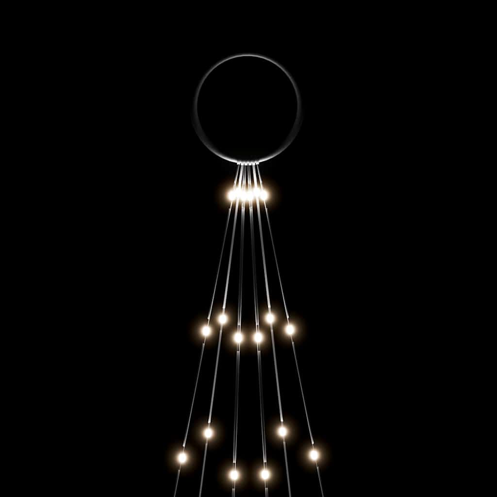Julgran på flaggstång kallvit 108 LEDs 180 cm