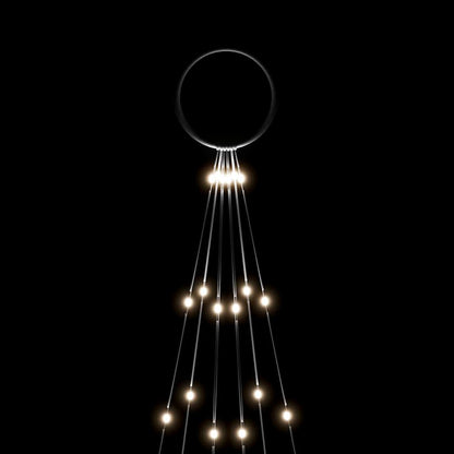 Julgran på flaggstång kallvit 108 LEDs 180 cm