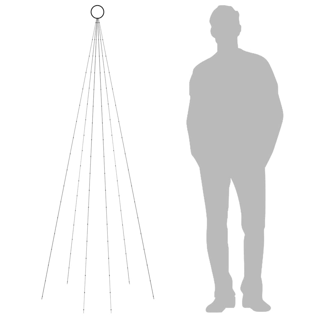 Julgran på flaggstång kallvit 108 LEDs 180 cm
