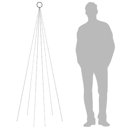 Julgran på flaggstång kallvit 108 LEDs 180 cm