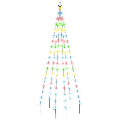 Julgran på flaggstång färgglad 108 LEDs 180 cm