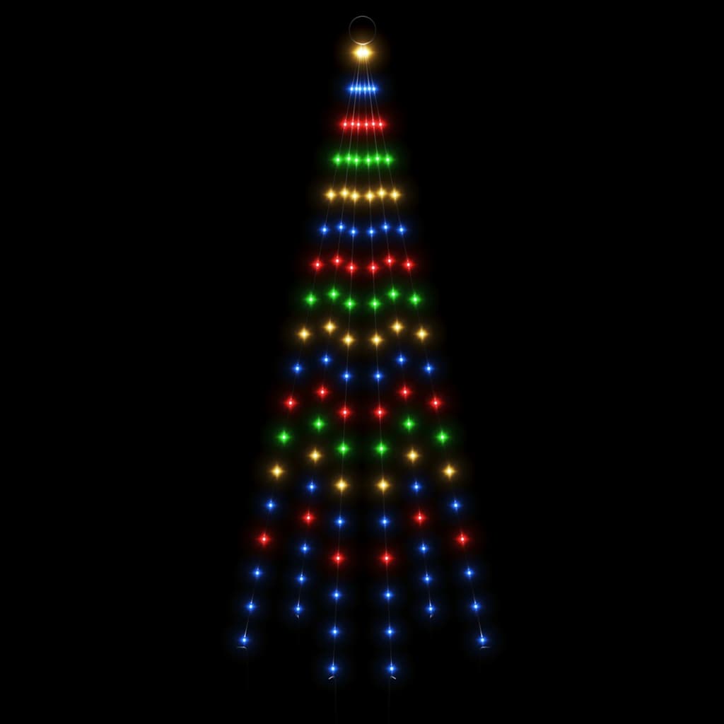Julgran på flaggstång färgglad 108 LEDs 180 cm