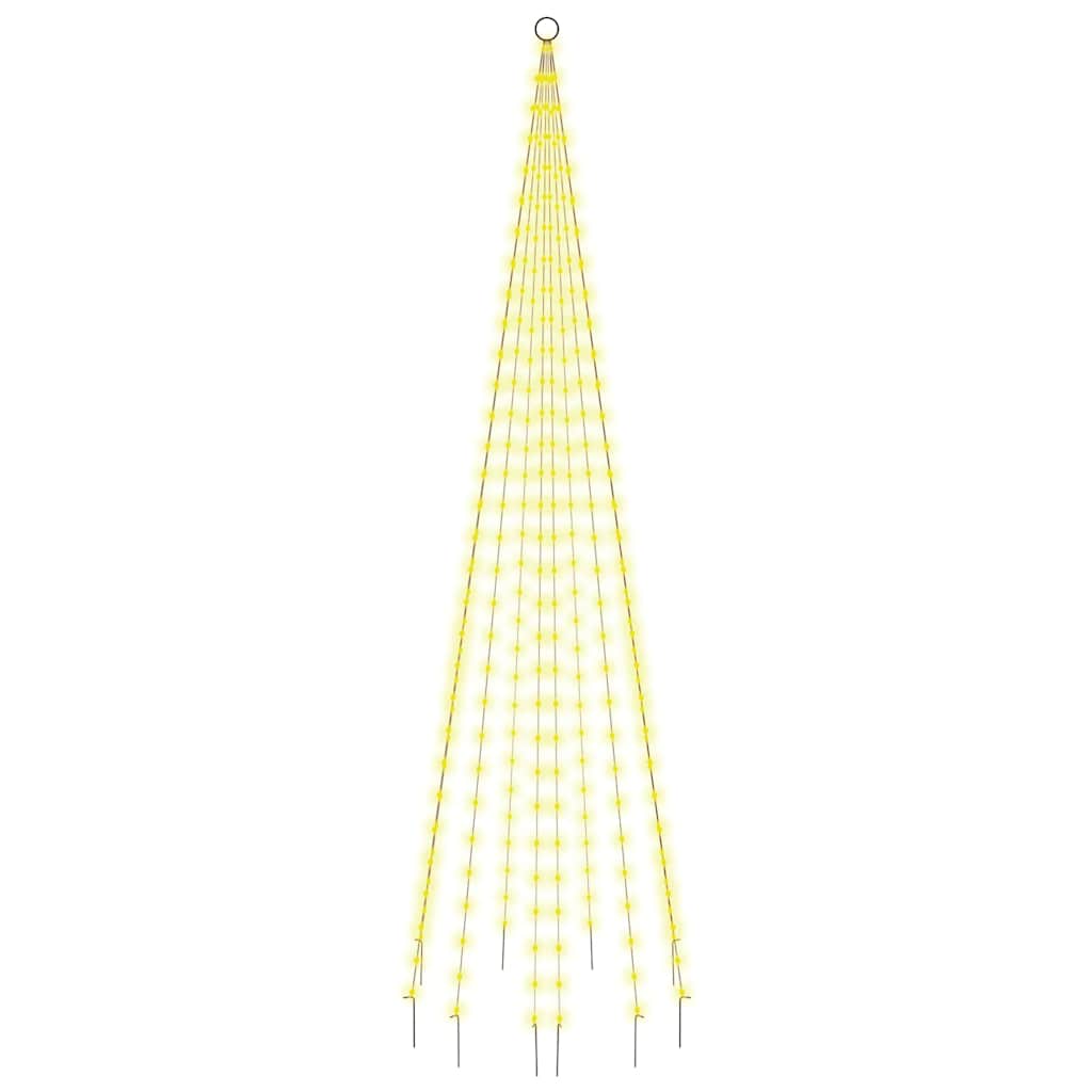 Julgran på flaggstång varmvit 310 LEDs 300 cm