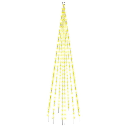 Julgran på flaggstång varmvit 310 LEDs 300 cm