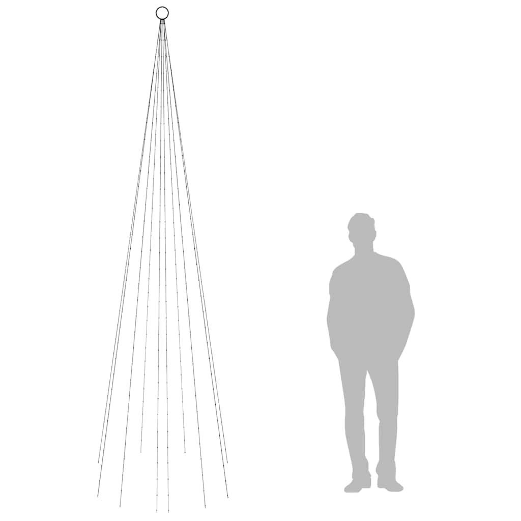 Julgran på flaggstång varmvit 310 LEDs 300 cm