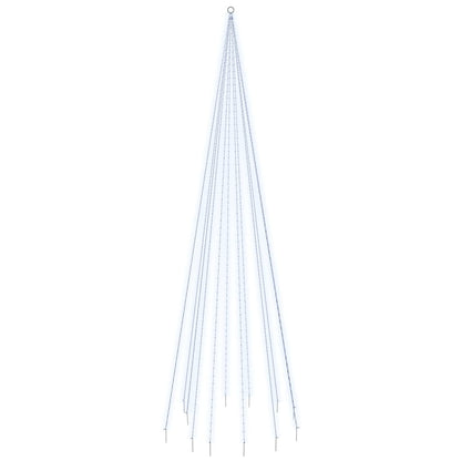 Julgran på flaggstång kallvit 732 LEDs 500 cm