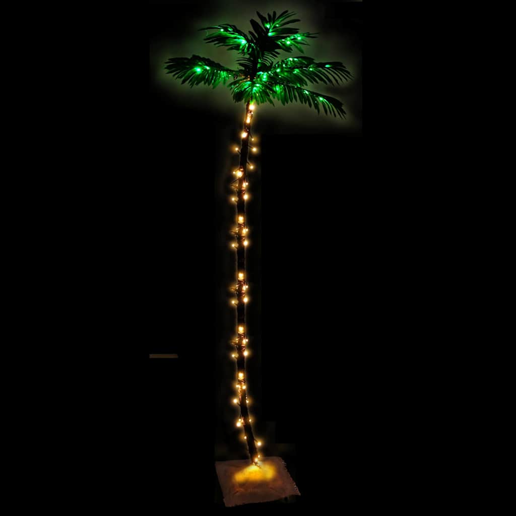 Palmträd med LED varmvit 136 LEDs 220 cm