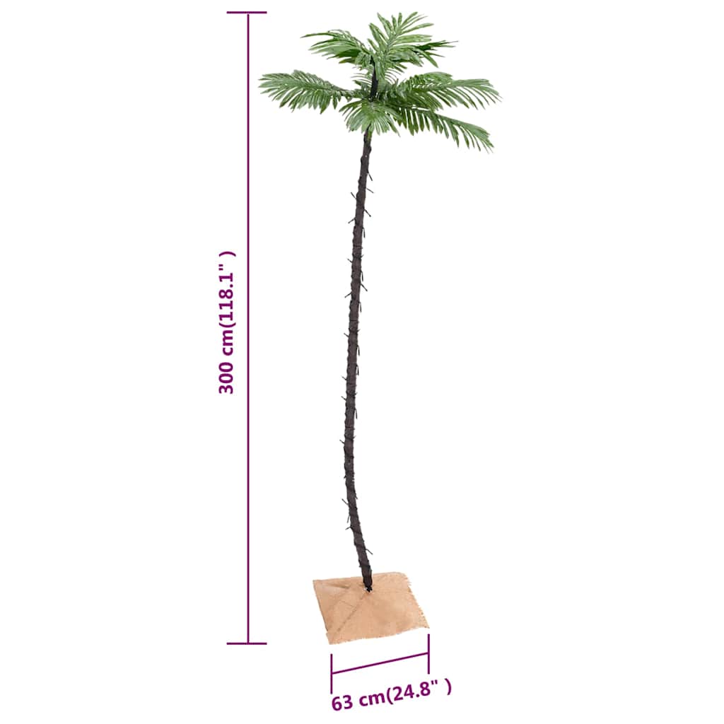 Palmträd med LED varmvit 192 LEDs 300 cm