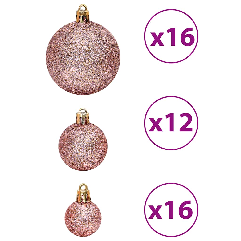 Julgranskulor 100 st rosa och rosenrött 3/4/6 cm