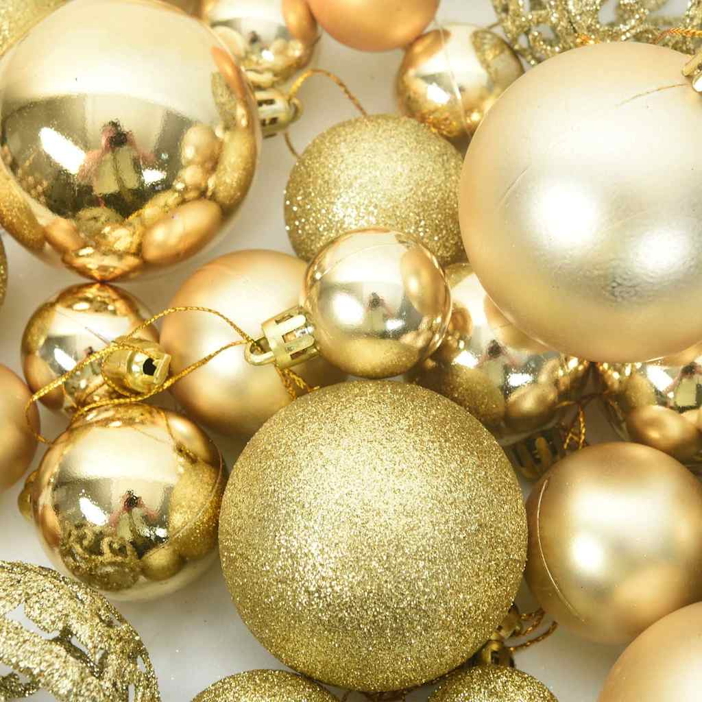 Julgranskulor 111 delar guld polystyren