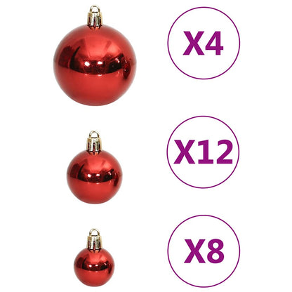 Julgranskulor 111 delar röd polystyren