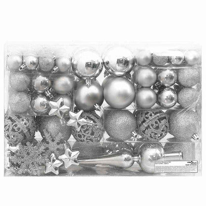 Julgranskulor 111 delar silver polystyren