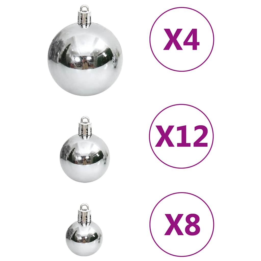 Julgranskulor 111 delar silver polystyren