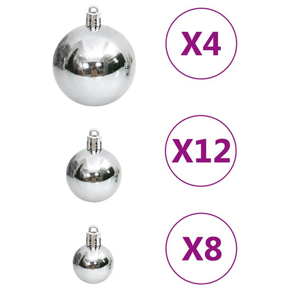 Julgranskulor 111 delar silver polystyren