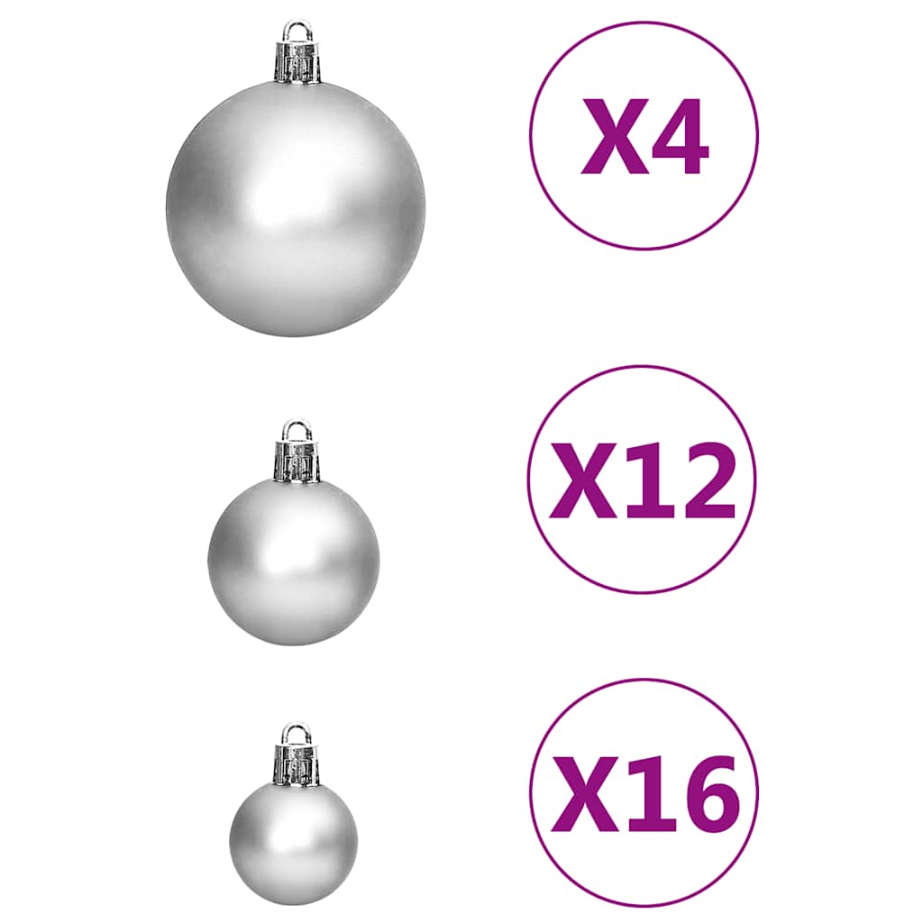 Julgranskulor 111 delar silver polystyren