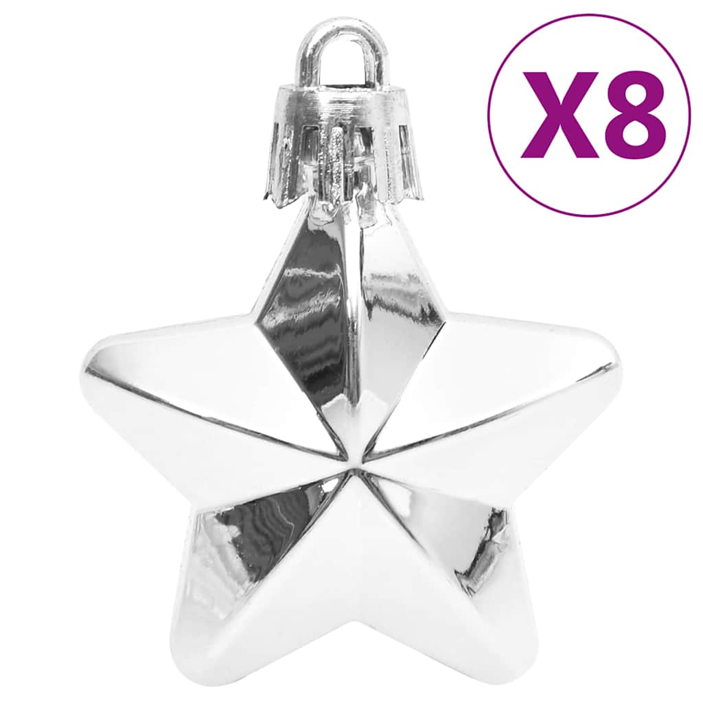 Julgranskulor 111 delar silver polystyren