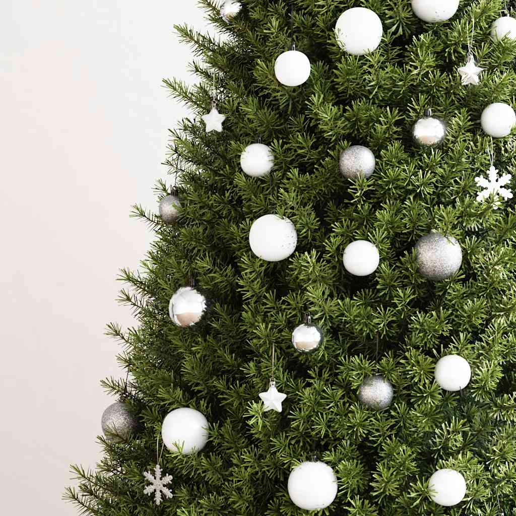 Julgranskulor 111 delar vit och grå polystyren