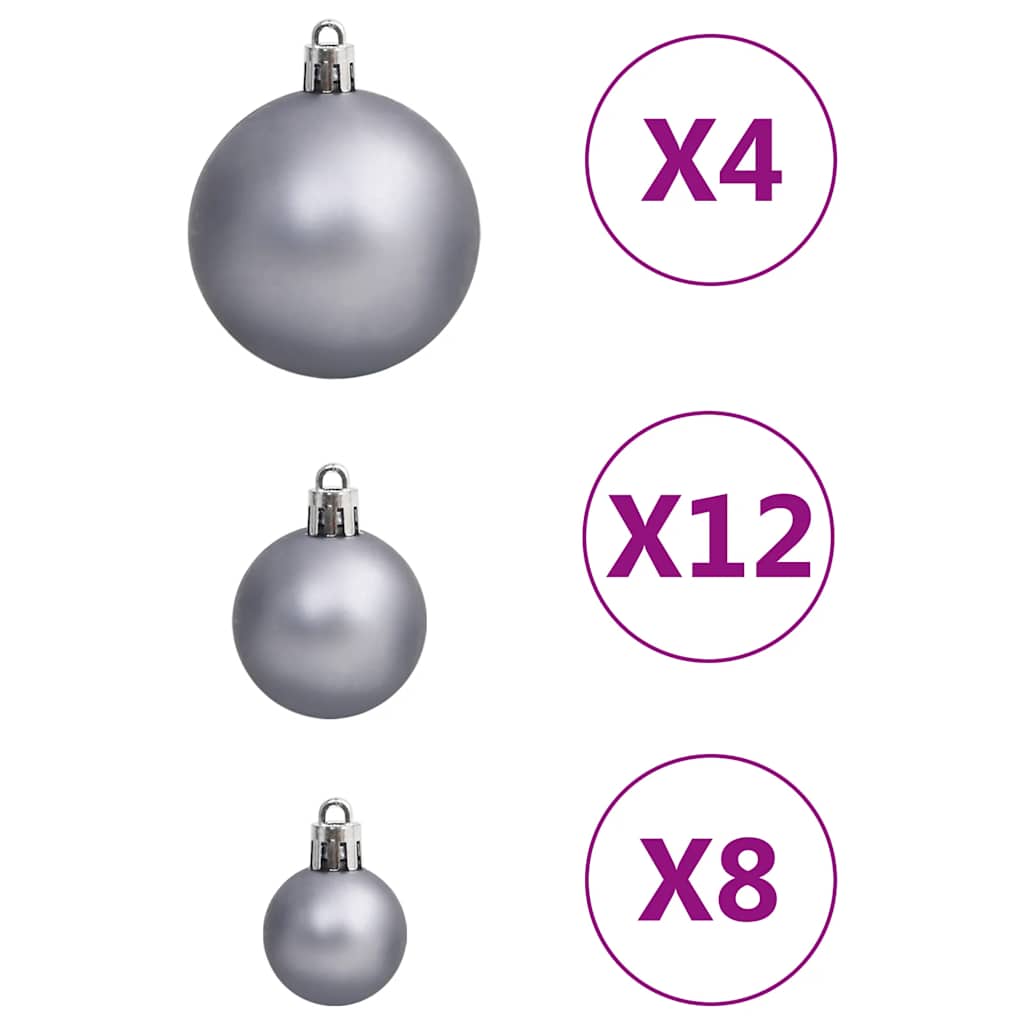 Julgranskulor 111 delar vit och grå polystyren