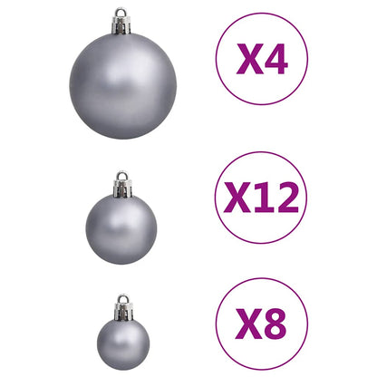 Julgranskulor 111 delar vit och grå polystyren