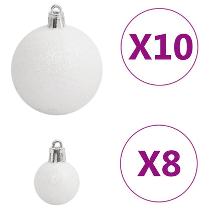 Julgranskulor 111 delar vit och grå polystyren