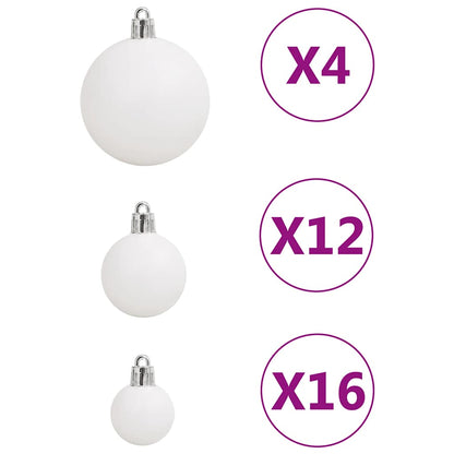 Julgranskulor 111 delar vit polystyren
