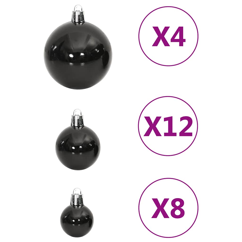 Julgranskulor 111 delar svart polystyren